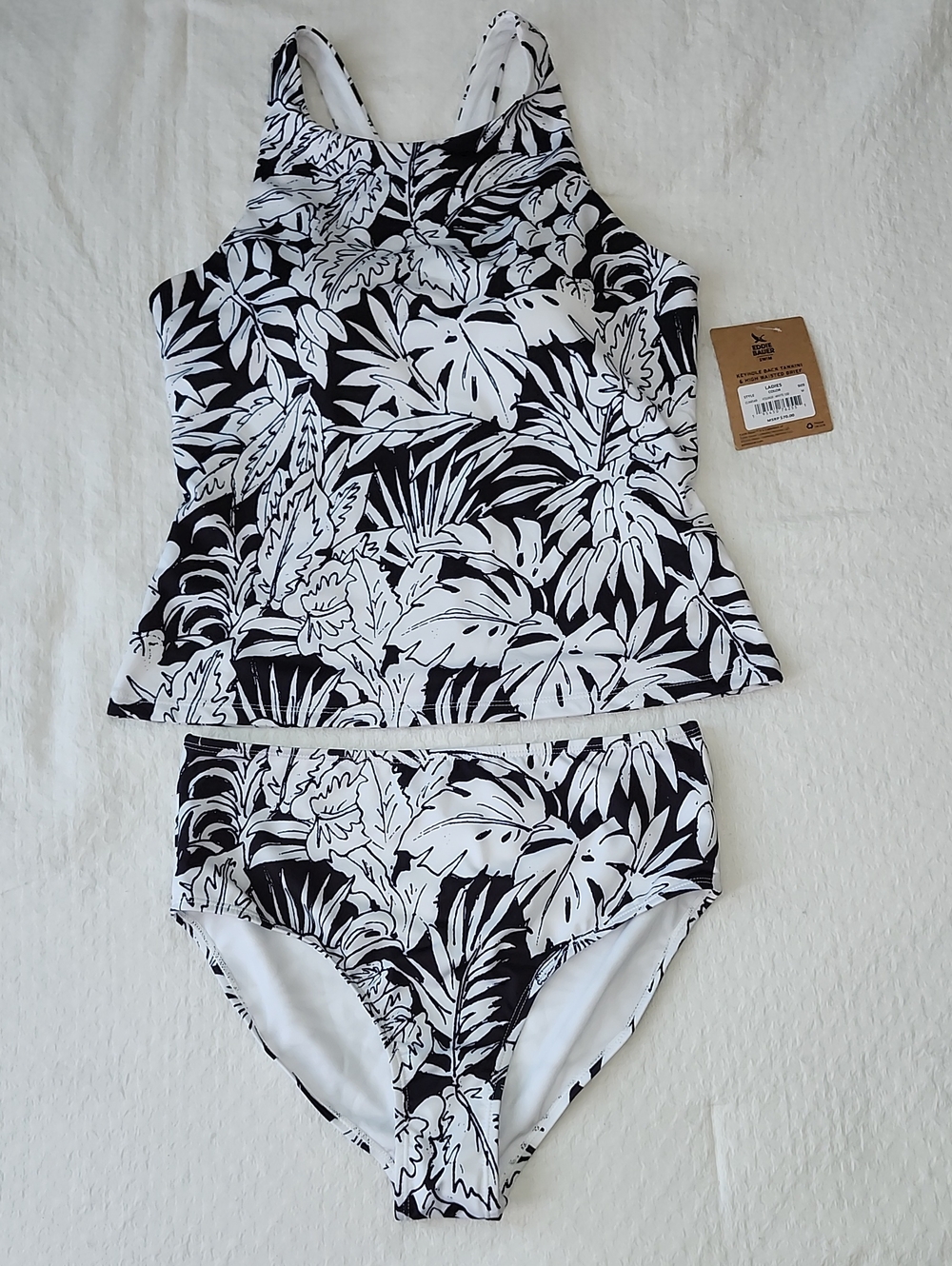 Eddie Bauer Keyhole Tankini High Waisted Brief Swimsuit Set | M | NWT